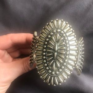 Lucky brand silver over sized boho cuff bracelet